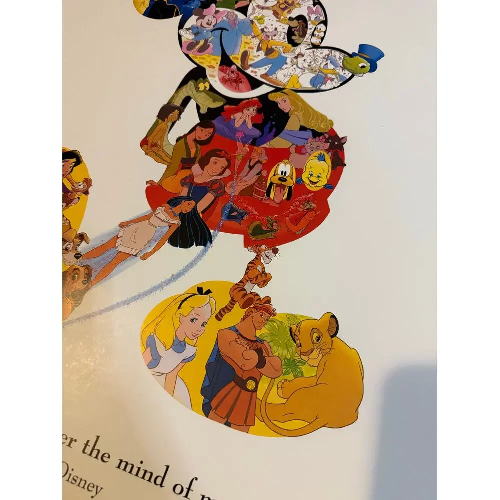 Disney Mickey Mouse Collage Walt Disney Quote Vintage Poster D938